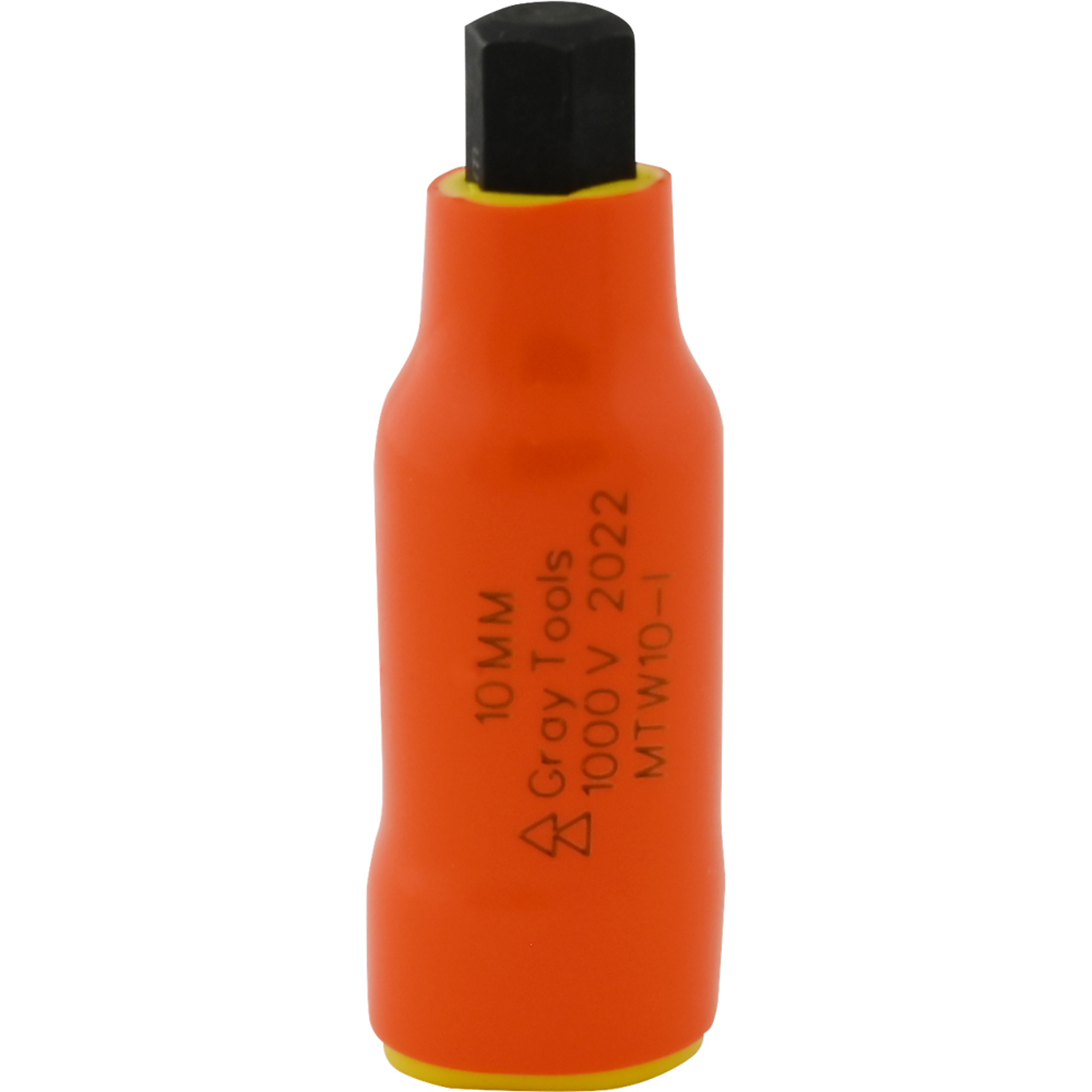 Gray Tools, 10mm X 3/8in. Drive Hex 1000V Insulated Socket, Socket Size Metric 10 mm, Drive Size 3/8 in, Model# MTW10-I
